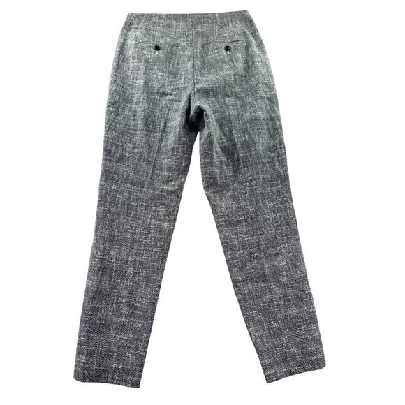 Theory Tapered Slim Pants Size 4 Canvas Tweed Slub Black White Workwear - Picture 4 of 10